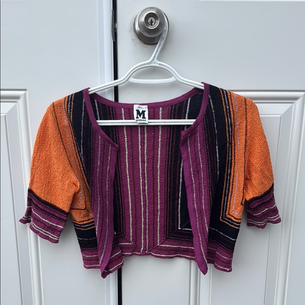 Missoni Colorful Striped Cropped Sweater